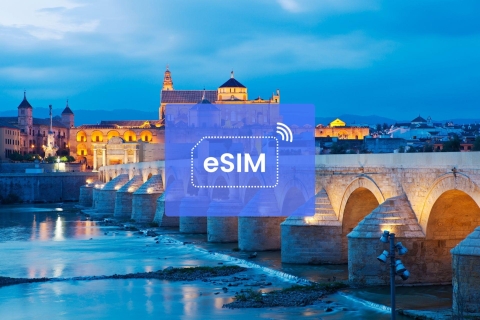 Córdoba: Hiszpania/Europa eSIM Roamingowy pakiet danych mobilnych1 GB/ 7 dni: 42 kraje europejskie