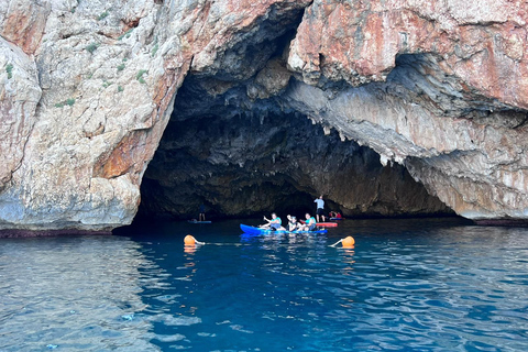 kajak route in granadella javea cova llop marí,cala amboloKajak Javea