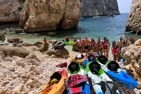 kayak route in granadella javea cave llop marí,cala en caló