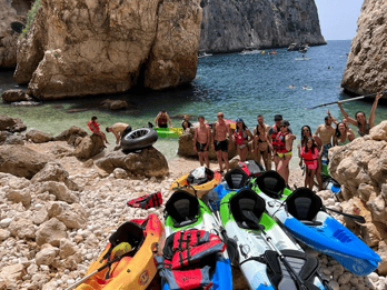kayak route in granadella javea cave llop marí,cala en caló