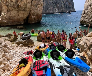 kayak route in granadella javea cave llop marí,cala en caló