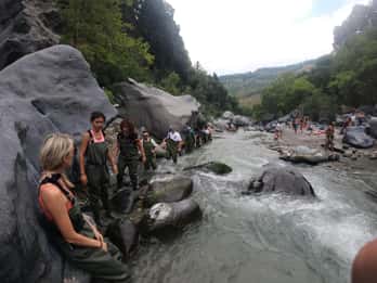 Trekking sul fiume Gole Alcantara