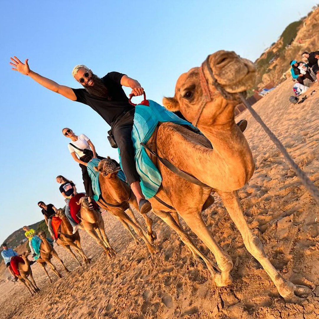 Tanger : Balade à dos de chameau sur la plage d'Achakar et dîner marocain - dromadaire