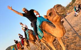 Tangier: Achakar Beach Sunset Camel Ride & Moroccan Dinner