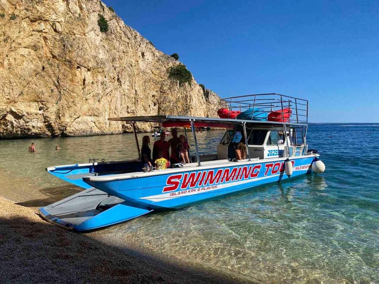 Krk: Schwimmtour am Goldstrand (Bootsfahrt in Kleingruppe)