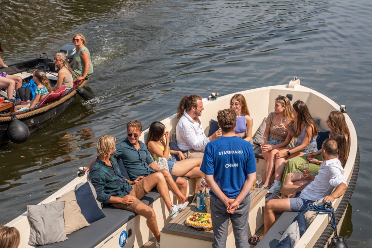 Amsterdam: Rondvaart met Duitse gids in open boot met bar aan boord