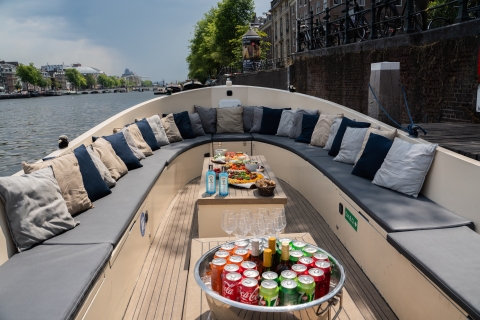 Amsterdam: Crucero alemán guiado en barco abierto con bar a bordo