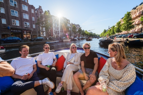 Amsterdam: Deutsche geführte Open Boat Cruise mit Bar an Bord