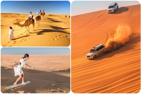 Doha: Safari de medio día por el desierto con paseo en camello y sandboarding