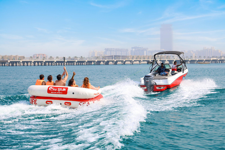 Dubai: tochtje met speedboot getrokken donut in JBR