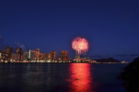 Oahu, Waikiki Fuegos artificiales Vela - Hizvo