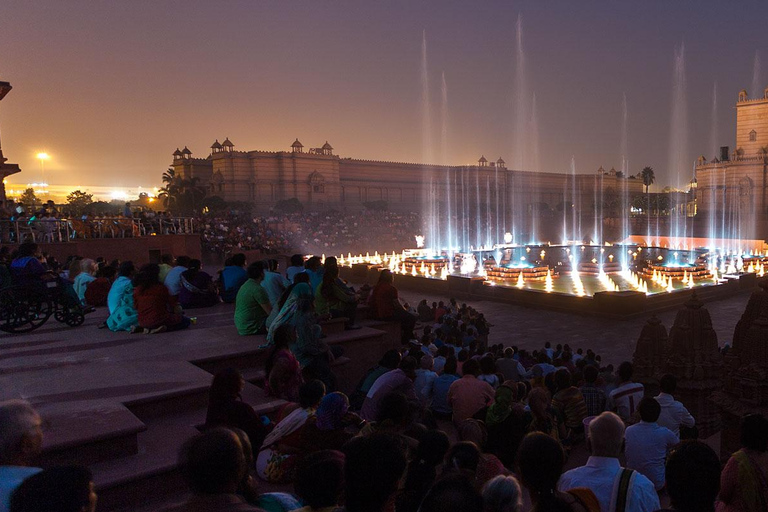 Akshardham : Exposition, spectacle de lumière et d'eau avec transferts