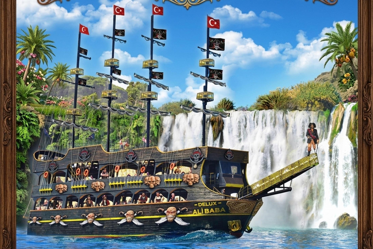 Antalya: Ali Baba Pirate Ship Deluxe Cruise Düden Waterfall Without Transfer and Soft Drinks included