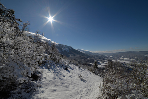 Spedizione nel Paese delle Meraviglie d&#039;Inverno, viaggio con le racchette da neve nella natura selvaggia