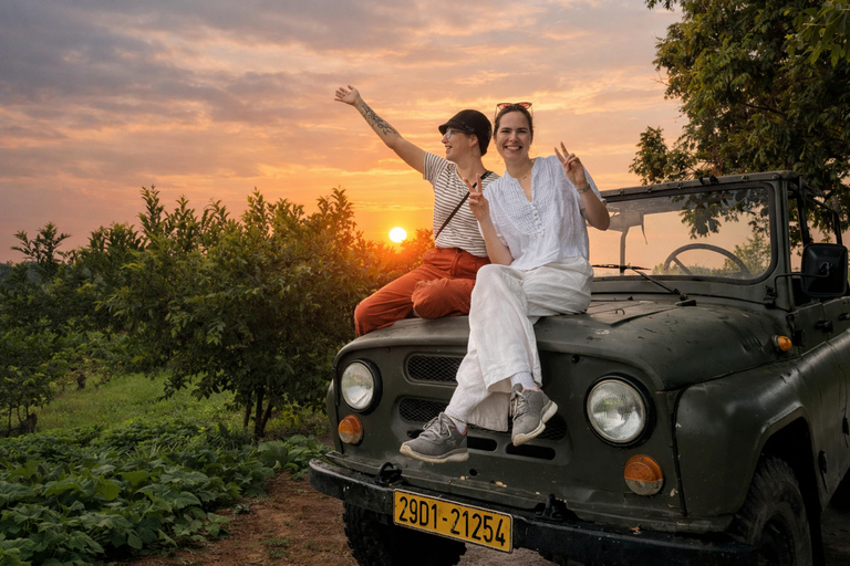Hanoi Sunset Experience by Jeep: Golden Hour & City Lights Small Group Tour