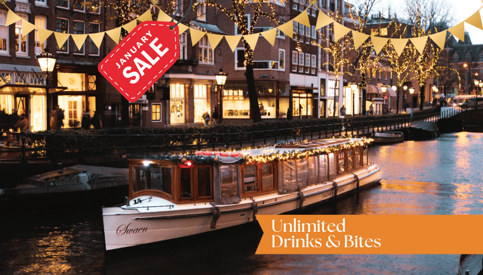 Amsterdam: Luxury Covered Cruise Unlimited Drinks &amp; Bites