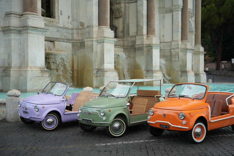 Timeless Rome: A Journey in Fiat 500 or Convertible Fiat 500 Shared Vintage Convertible Fiat 500 experience