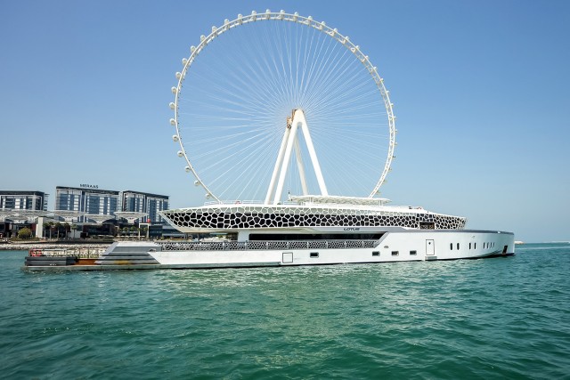 Visit Dubai Mega Yacht Cruise with Buffet Dinner in Dubai