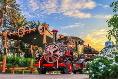 Island of Legends Entrance with Eye Of Emirates & Time Train