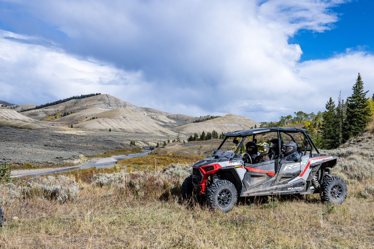 Jackson Hole: Aluguer de veículos side-by-side com capacete e óculos de proteçãoJackson Hole: Aluguer de veículo side-by-side de 2 lugares com capacete e óculos de proteção