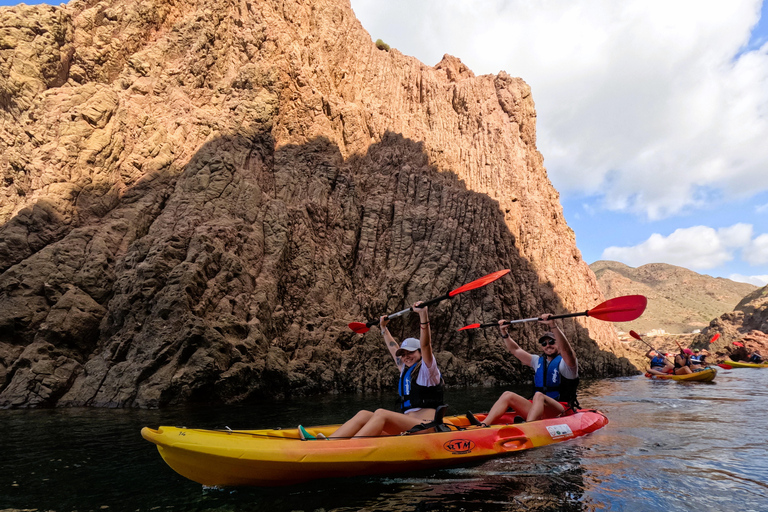 CABO DE GATA: GUIDED KAYAK ROUTE + SNORKEL + FREE PHOTOS