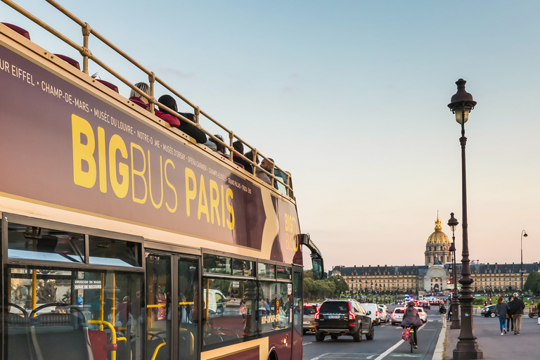 Paris: Big Bus Hop-On Hop-Off Tours med valfri kryssning24-timmarsbiljett och kryssning på floden Seine