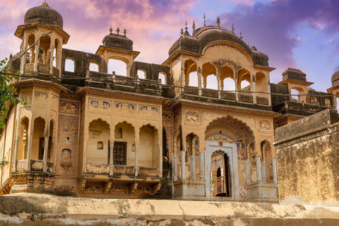 Depuis Delhi : Visite guidée de Mandawa en voiture (nuit)Transport privé, guide touristique, frais de monuments et hôtel 5 étoiles