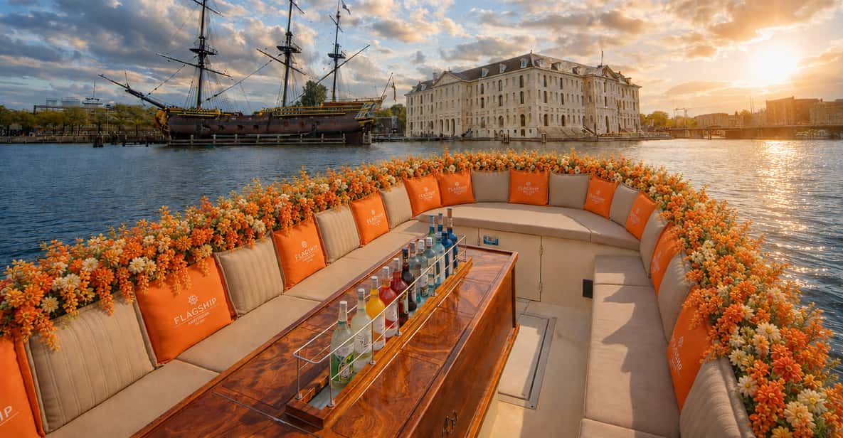 Canal Cruise with Unlimited Drinks & Bites Option — a boat tour from Amsterdam, Netherlands