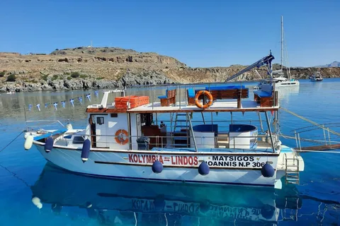 Kolymbia: Day Cruise to Lindos with 2 swimming stops