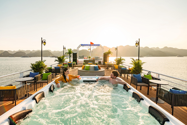 河内：下龙湾至兰哈湾 - 猫巴岛一日游从河内出发，乘坐豪华巴士（22 座）