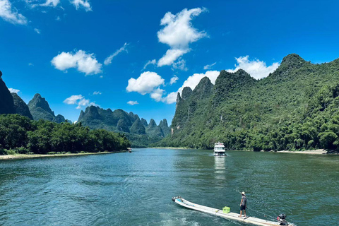 Guilin: Li River Cruise to Yangshuo with Hotel Pickup Li River 5-Star Cruise Upper Deck with Hotel Pickup