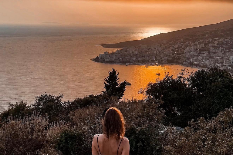 Ksamil:Sunset at Lekursi Castle with Views of Sarandë&Corfu