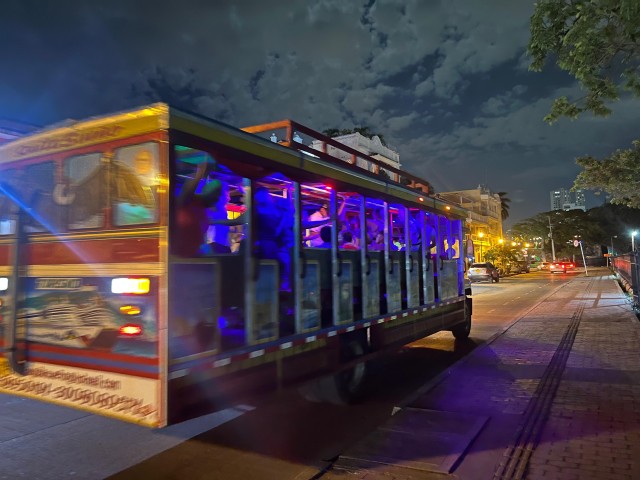 Visit Colorful bus party visit to historic places & club entrance in Cartagena, Colombia