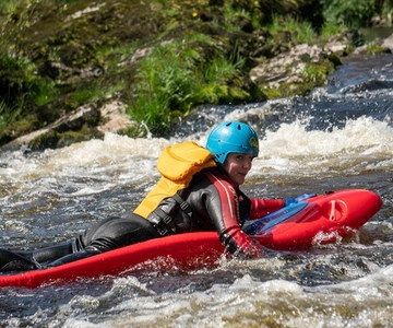 Llangollen: Bodyboating on the River Dee