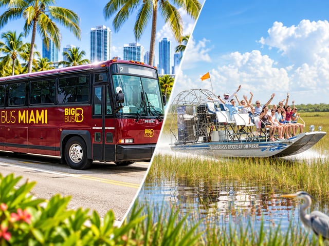 Miami: hidrodeslizador en Everglades, exposición de fauna y autobús de ida y vuelta