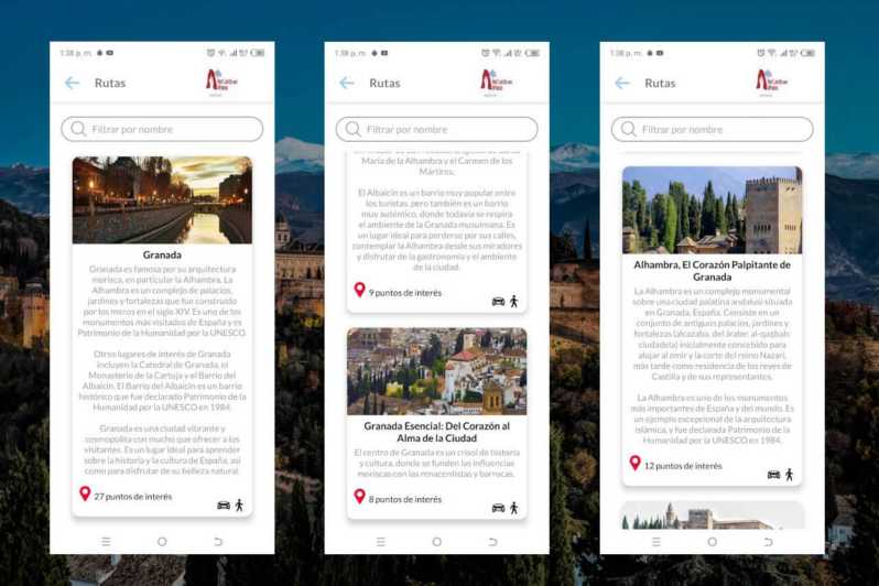App self-guided route Granada Includes Tapas Route and audio