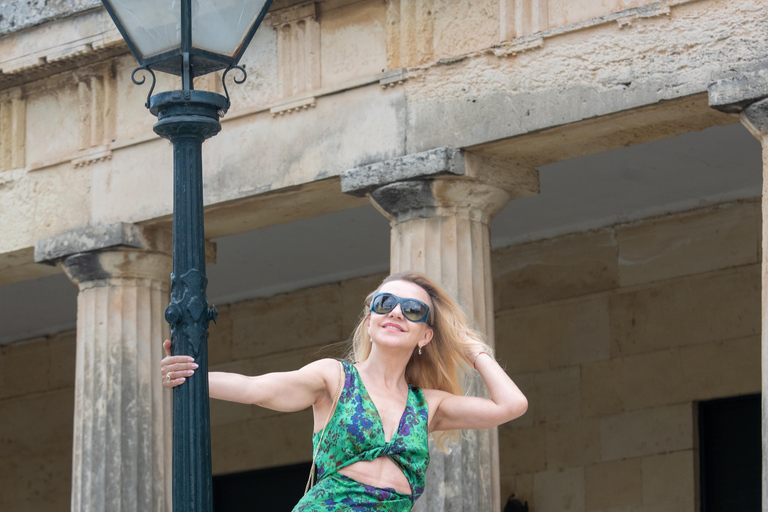 Experiência de sessão fotográfica na cidade velha de Corfu