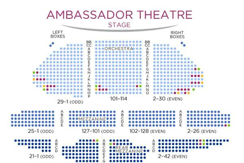 New York City: Chicago Broadway TicketsOrchester Seitenreihen BB-B Vordere Mezzanin Seitenreihen A-E