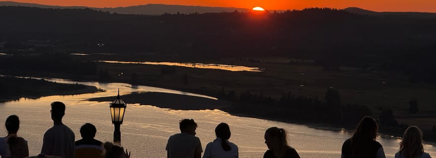 Portland : visite guidée de 5 cascades au coucher du soleil à Multnomah Falls