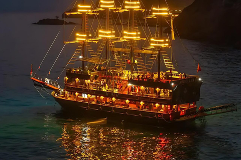 Antalya: Sunset Pirate Boat Trip with Dinner and Transfer Only Meetingpoint