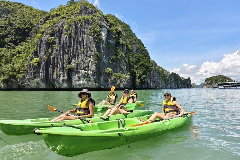 Hanoi/Cat Ba: Lan Ha Bay Day Cruise with Dark & Bright Caves Day Trip Cruise Pick up & Drop Off From Cat Ba Town