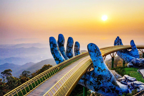 The Sunset of Ba Na hills and the golden bridge