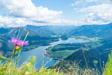 圣吉尔根：沃尔夫冈湖上双人滑翔伞飞行圣吉尔根：双人滑翔伞飞行，俯瞰沃尔夫冈湖