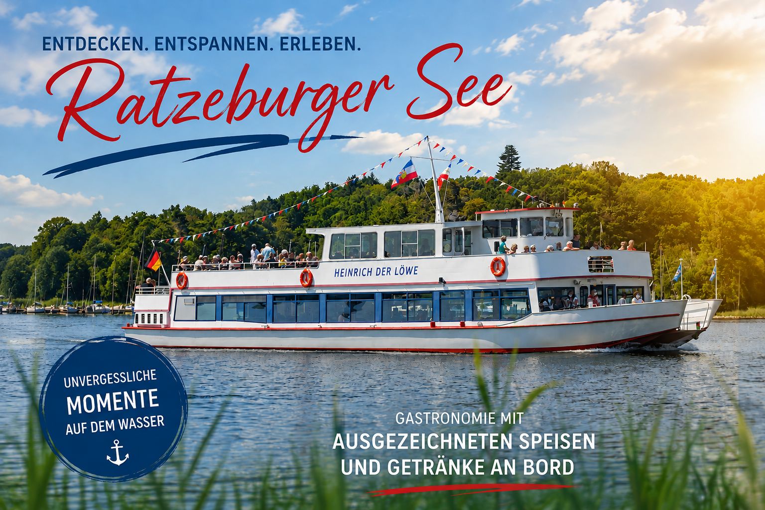 Ratzeburger See: 2-stündige Historische Schiffstour mit Unterhaltung