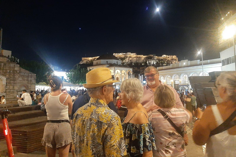 Athens panoramic tour by night with open double decker bus Christmas special night tour