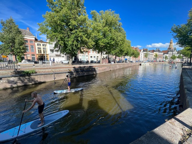 Visit Groningen Paddleboard rental to explore Groningen's canals in Europa Park