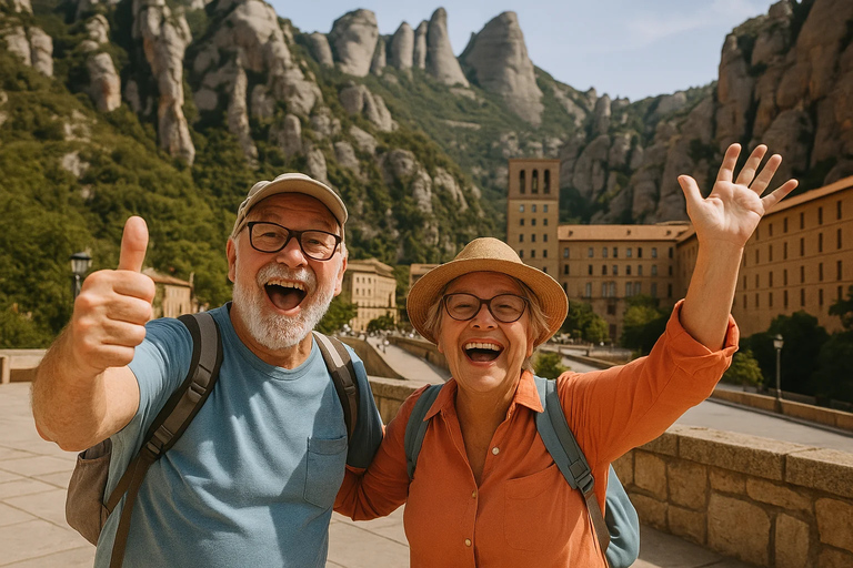 Barcelona: Montserrat-tour met rit en basiliekoptieBustransfer met rondleiding, zonder toegang tot de Basiliek
