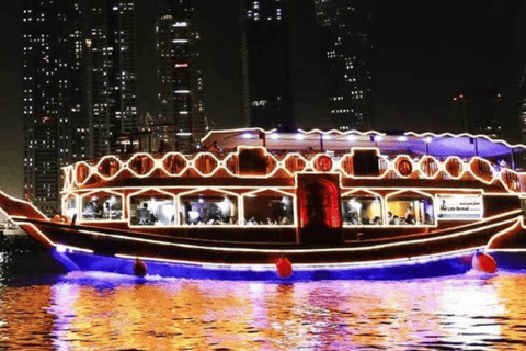 Dubai: Dhow Dinner Cruise op de Creek of in de jachthaven met live showsRondvaart door de jachthaven