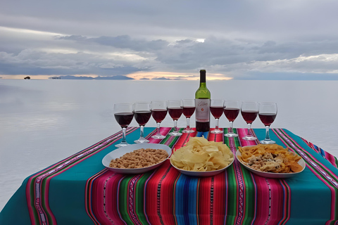 From Uyuni: Salt Flat Experience with Sunset, Lunch Included, and Wine