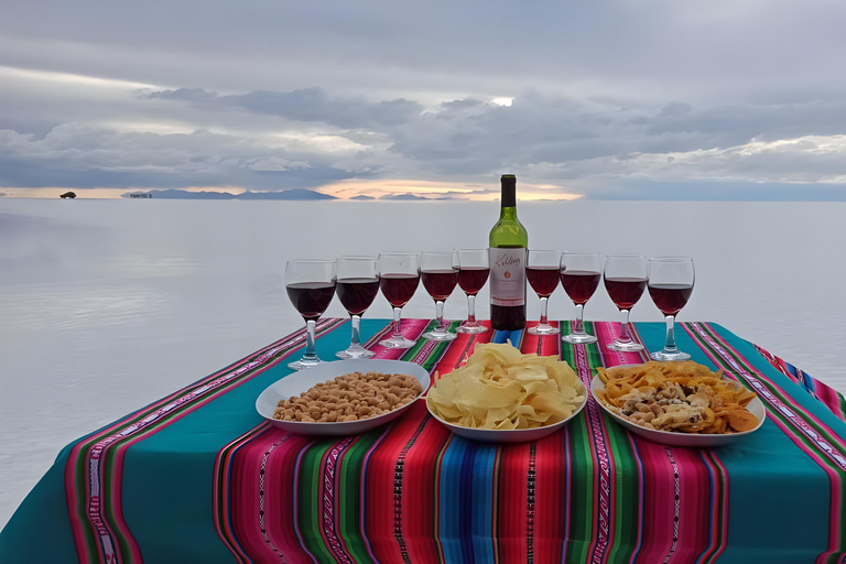 From Uyuni: Salt Flat Experience with Sunset, Lunch Included, and Wine